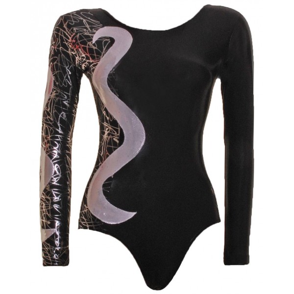 Spectrum Black Long Sleeve Gymnastic Leotard Olympique